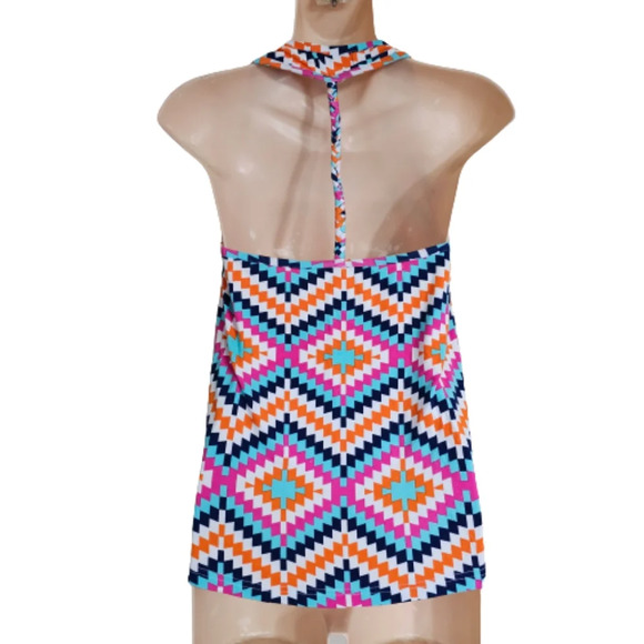 Macbeth Collection by Margaret Josephs Printed Halter Tank Top Size Women Small - Picture 2 of 10